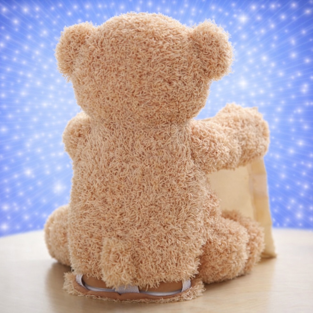 Peek-A-Boo Plush Toy - Interactive Brown Teddy Bear with Hide and Seek & Music Features, Stuffed Cartoon Toy for Kids