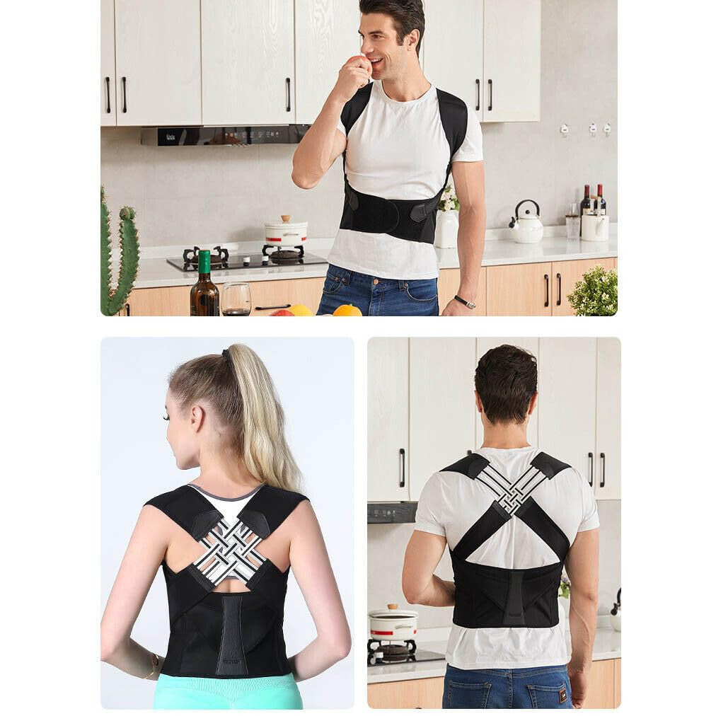 Shoulder Posture Brace, Breathable Back Posture Corrector for Men & Women, Upper Back Support, Back Brace & Back Straightener, Effective Posture Correction for Neck, Shoulder & Back Pain
