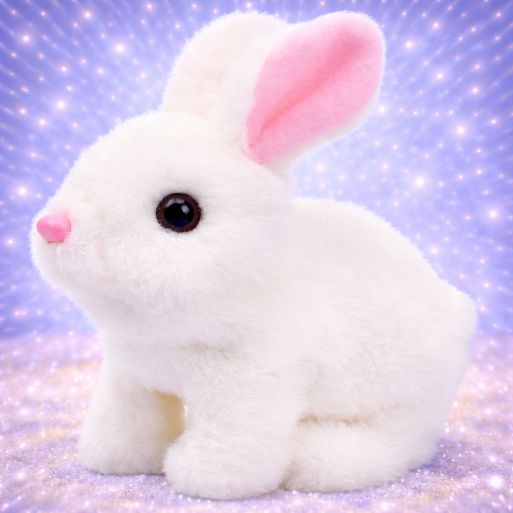 Jumping Rabbit Wiggling Ears Hopping Walking Bunny Toy with Sounds, Jumping Rabbit Wiggling Ears, Twitching Mouth and Nose, Educational Interactive Bunny Rabbit Toy for Baby Kids