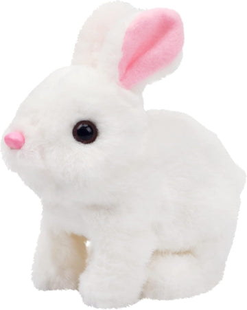 ;Jumping Rabbit Wiggling Ears Hopping Walking Bunny Toy with Sounds, Jumping Rabbit Wiggling Ears, Twitching Mouth and Nose, Educational Interactive Bunny Rabbit Toy for Baby Kids