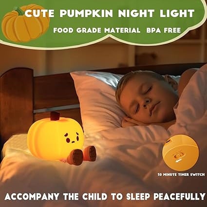 Adorable Pumpkin Night Light | Quirky Desk Lamp