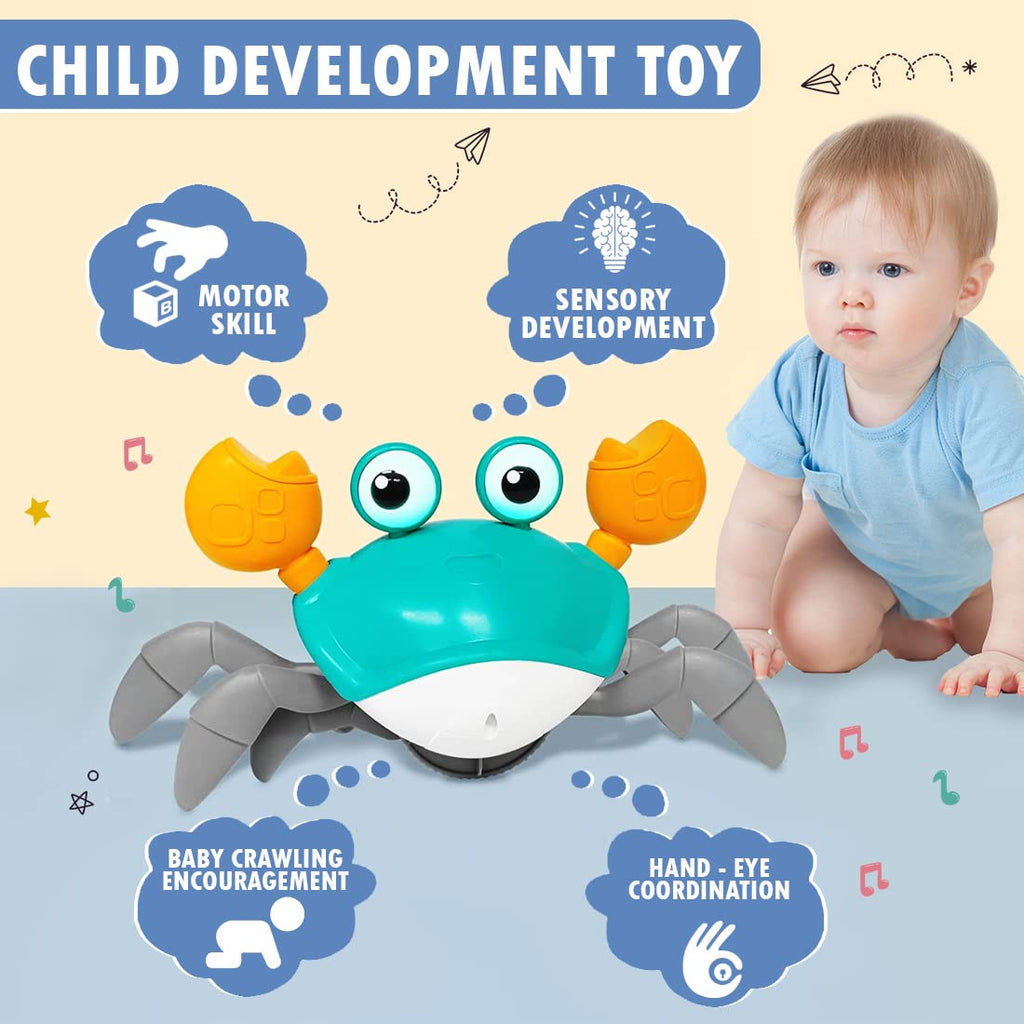 Crawling Crab Toy for Kids – Dancing Crawling Baby Toys, Electronic Walking Moving Toys for Babies Infant Toddlers Fun Play Interactive Early Learning Educational Toys