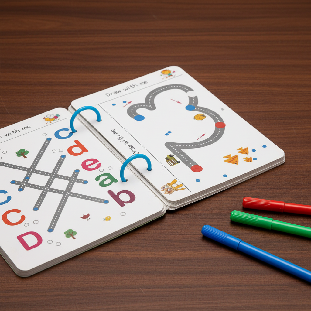 68 Pages Reusable Tracing Line book to improve HAND WRITING For kids