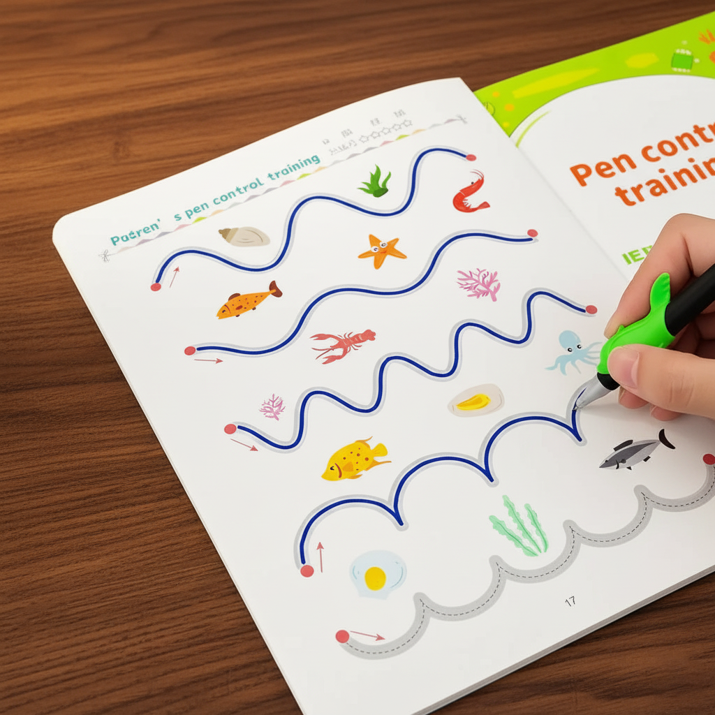 68 Pages Reusable Tracing Line book to improve HAND WRITING For kids