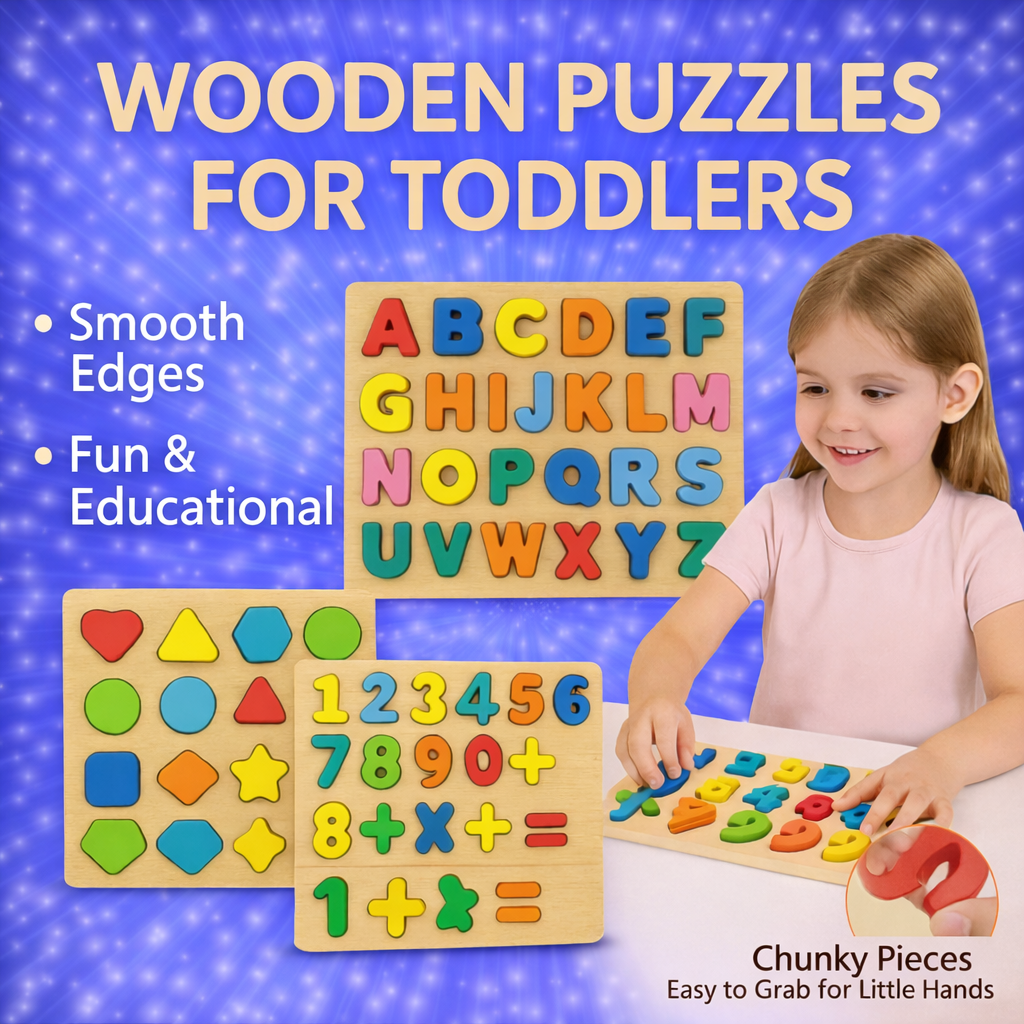 Denory Wooden Educational Puzzle|| Set Of 3