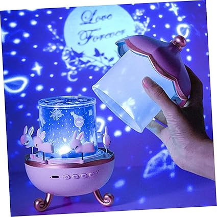 Night Lights, Rotating Rabbits Night Light, Night Lamp Star Projector, 360 Degree Rotating Lamp, Musical Light Lamp, Girl Room Decor Cute Lamp