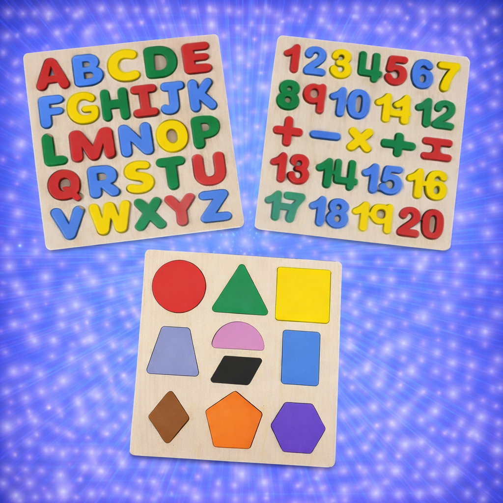 Denory Wooden Educational Puzzle|| Set Of 3