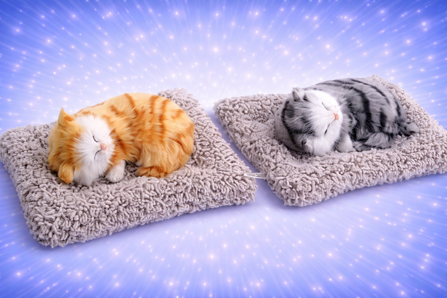 Sleeping Cat Plush Toy with Press Simulation Sound, Sleeping Cat Stuffed Animal Fur Soft Toys with Sound for Kids Car Dashboard Cat & Office Desk