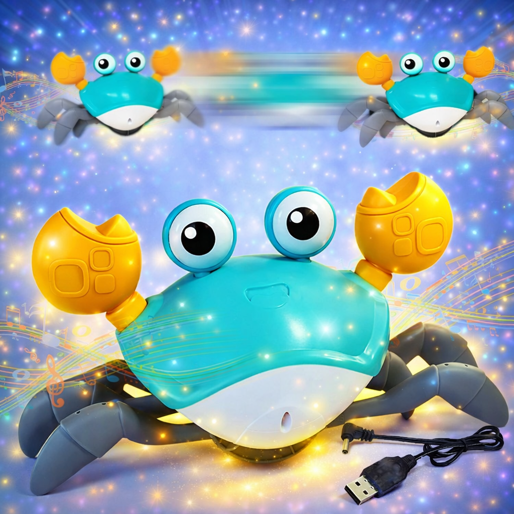 Crawling Crab Toy for Kids – Dancing Crawling Baby Toys, Electronic Walking Moving Toys for Babies Infant Toddlers Fun Play Interactive Early Learning Educational Toys