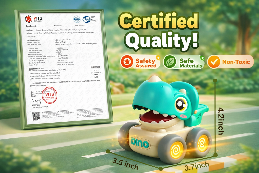 Press N Go Dino Whistle Car