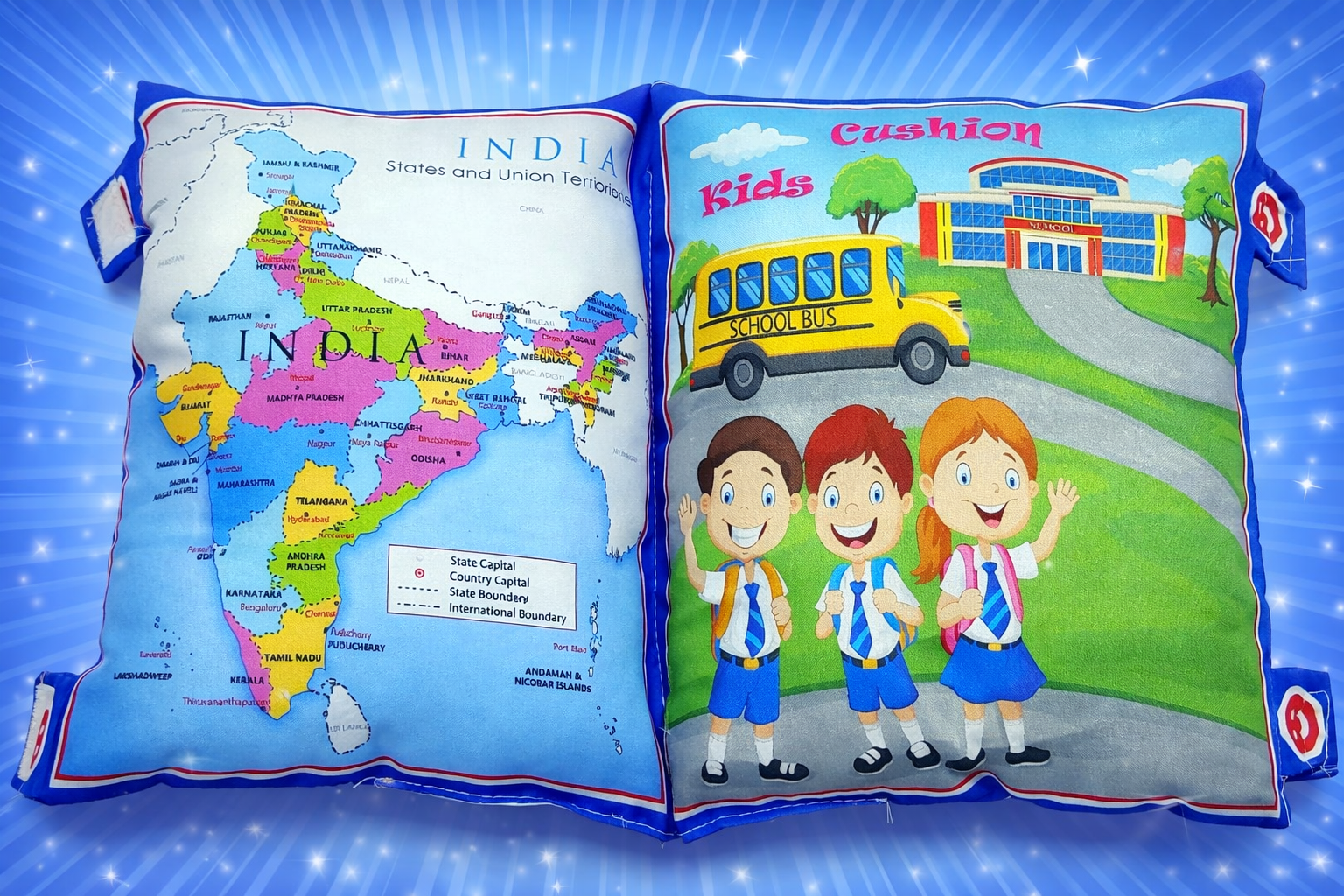 Learning Pillow Cloth Book with English and Hindi