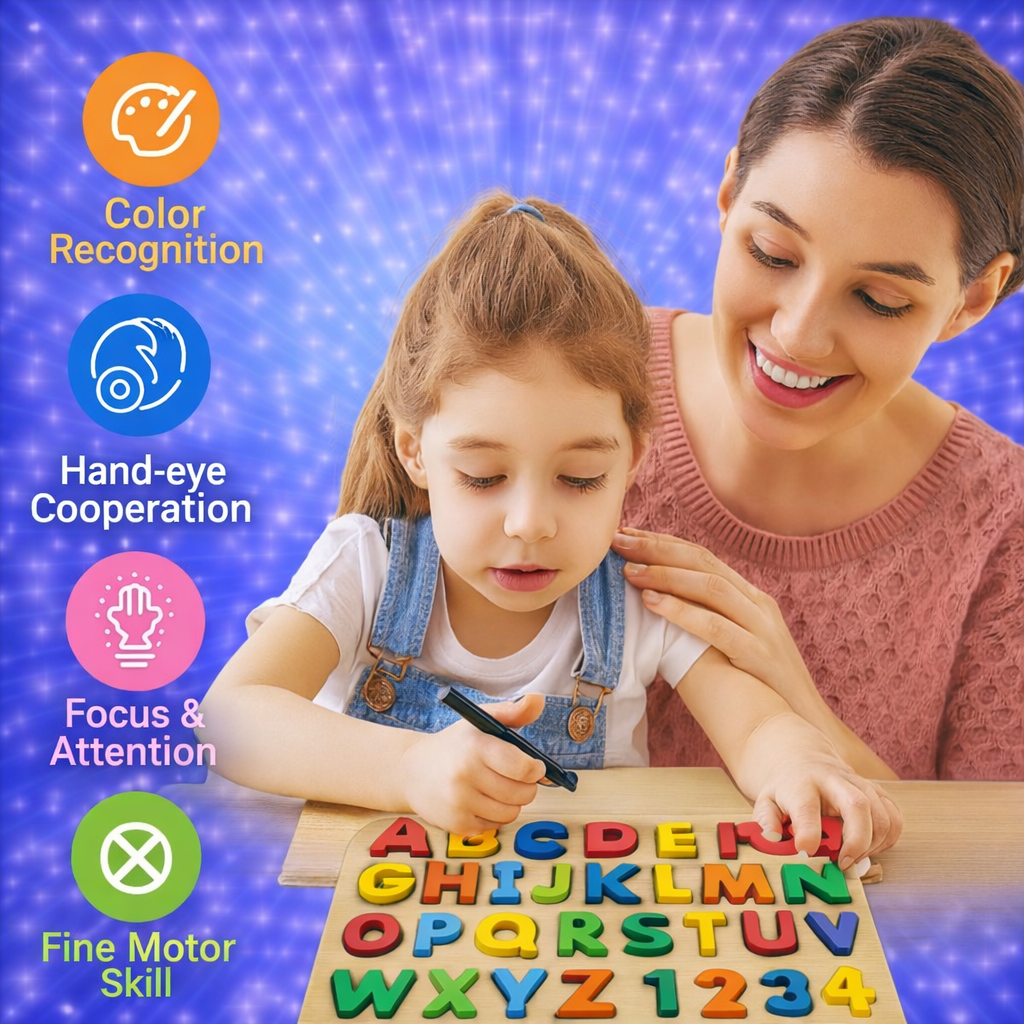 Denory Wooden Educational Puzzle|| Set Of 3