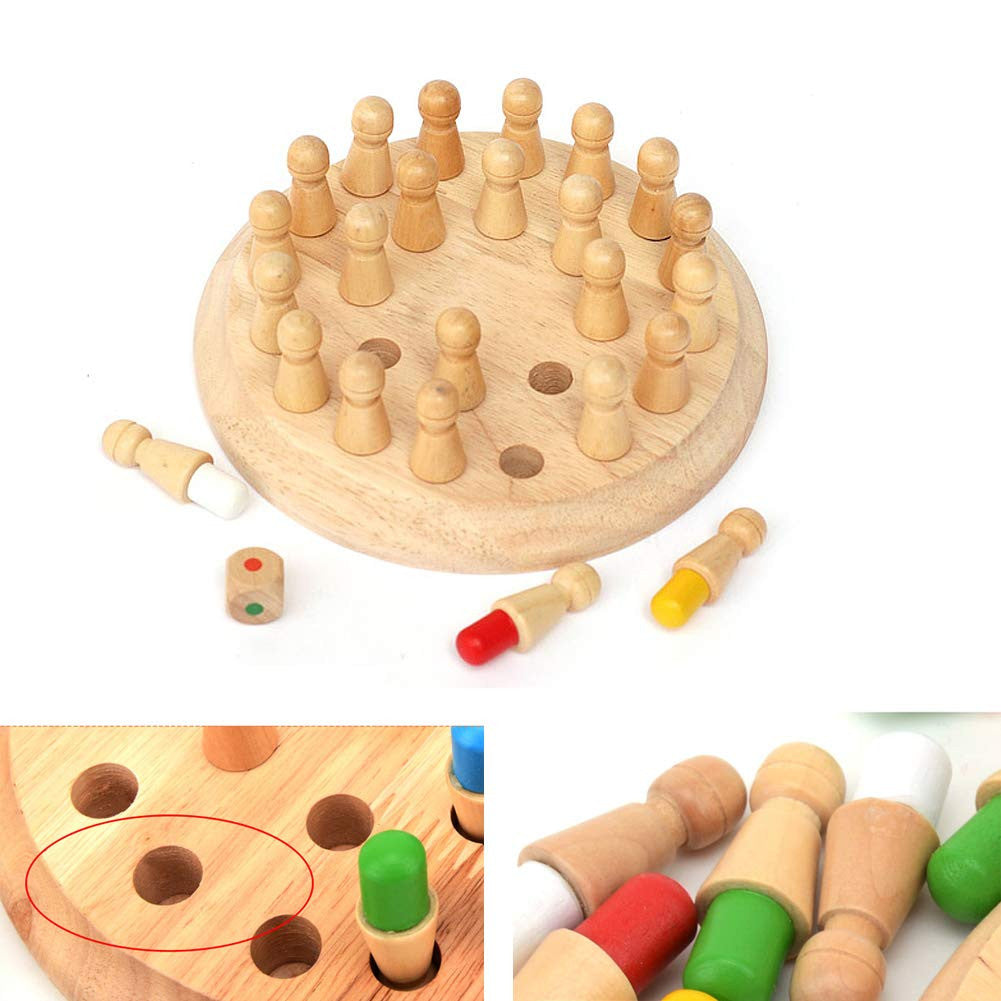 Wooden Memory Match Stick Chess Game Set. Intelligent Logical Brain Teaser Game, Parent-Child Interaction Toy for Boys and Girls Age 3+
