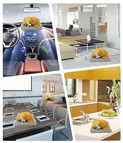 Sleeping Cat Plush Toy with Press Simulation Sound, Sleeping Cat Stuffed Animal Fur Soft Toys with Sound for Kids Car Dashboard Cat & Office Desk