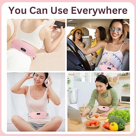 Period Cramp Relief Massager Belt With 3 Speed & 3 Crampfree Massage Modes | The Ultimate Heating Pad for Period Cramps Led Display