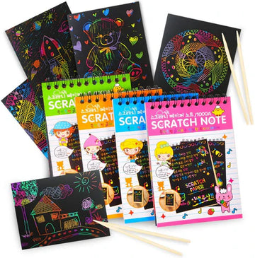 Rainbow Scratch Notebook with Magical Vibgyor Color with Pencil Stick Notepad
