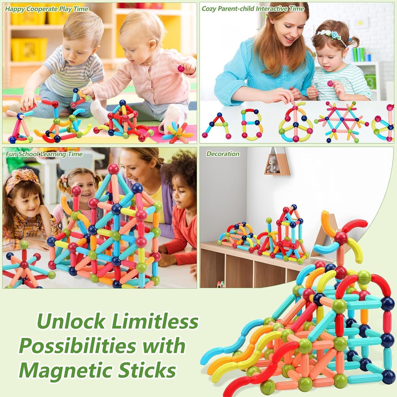 36 PCS Magnetic Sticks Blocks Games