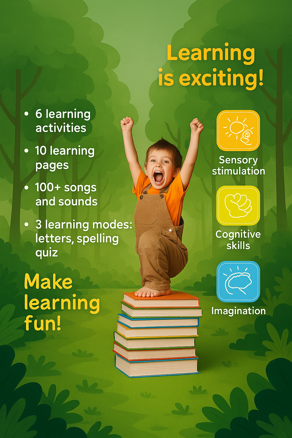 DENORY Learning Sound Book || Smart Readers Early Learning Study Book
