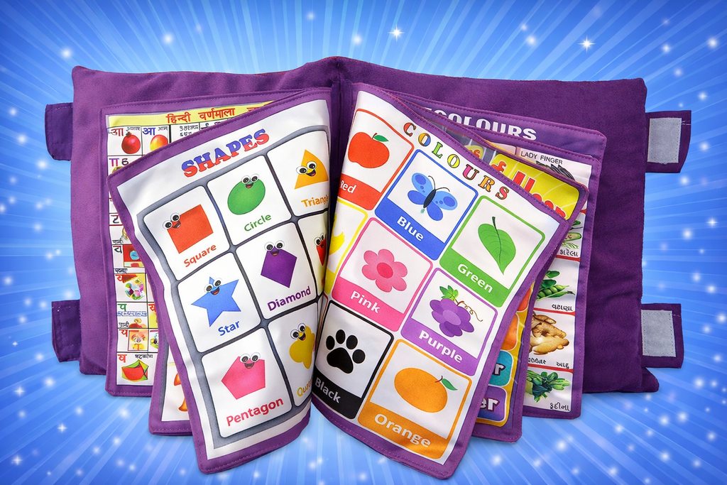 Learning Pillow Cloth Book with English and Hindi