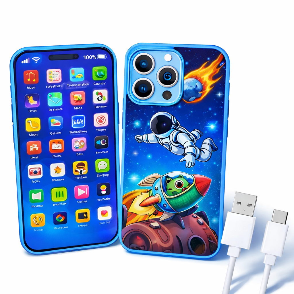 Denory Mini Explorer Talking Card Phone Toy | Screen-Free Rechargeable Learning Mobile for Kids