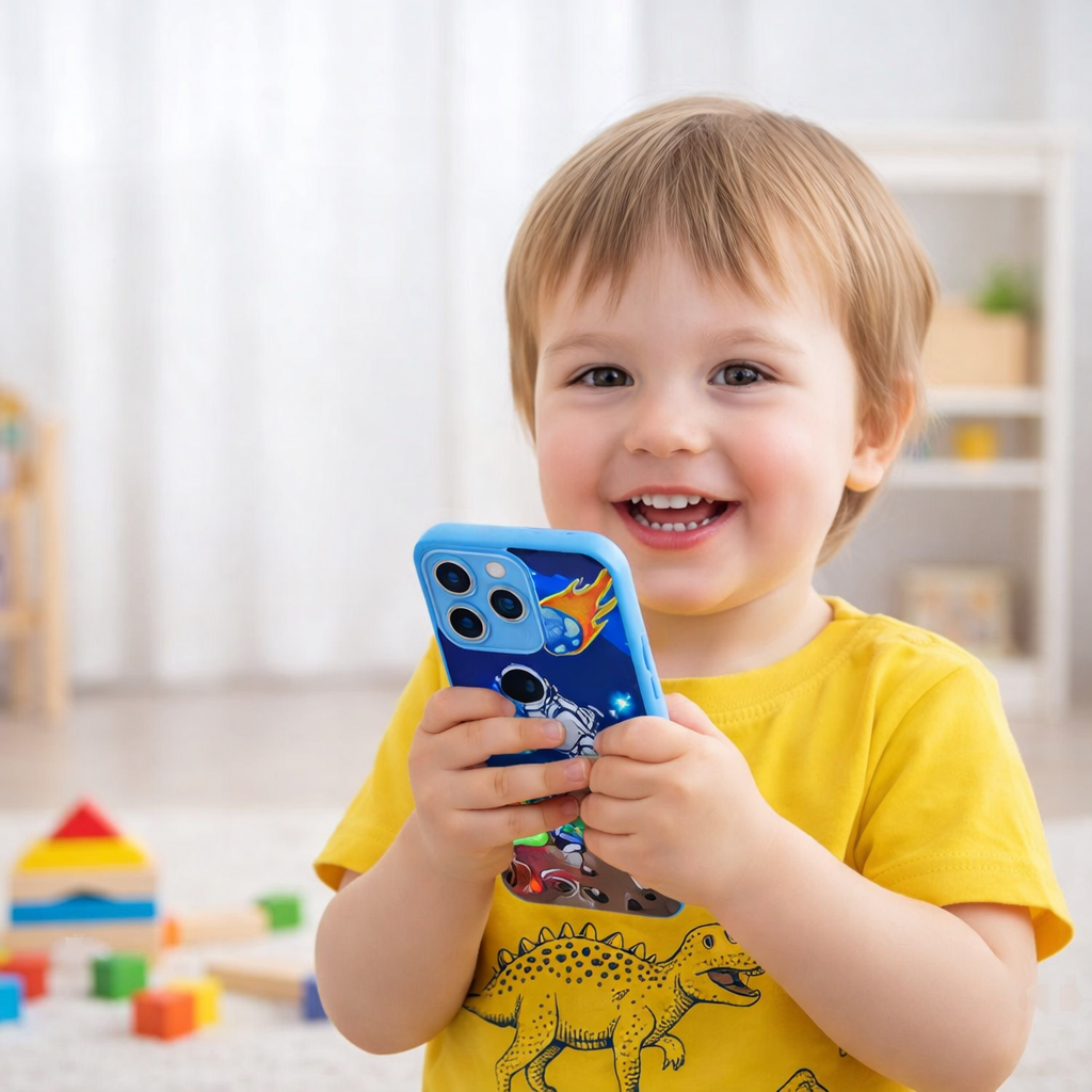 Denory Mini Explorer Talking Card Phone Toy | Screen-Free Rechargeable Learning Mobile for Kids