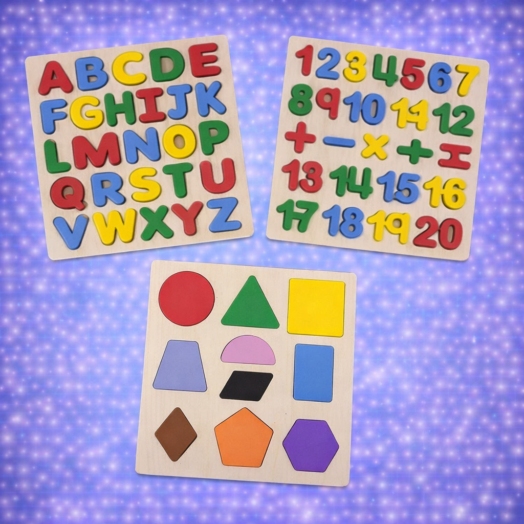 Denory Wooden Educational Puzzle|| Set Of 3