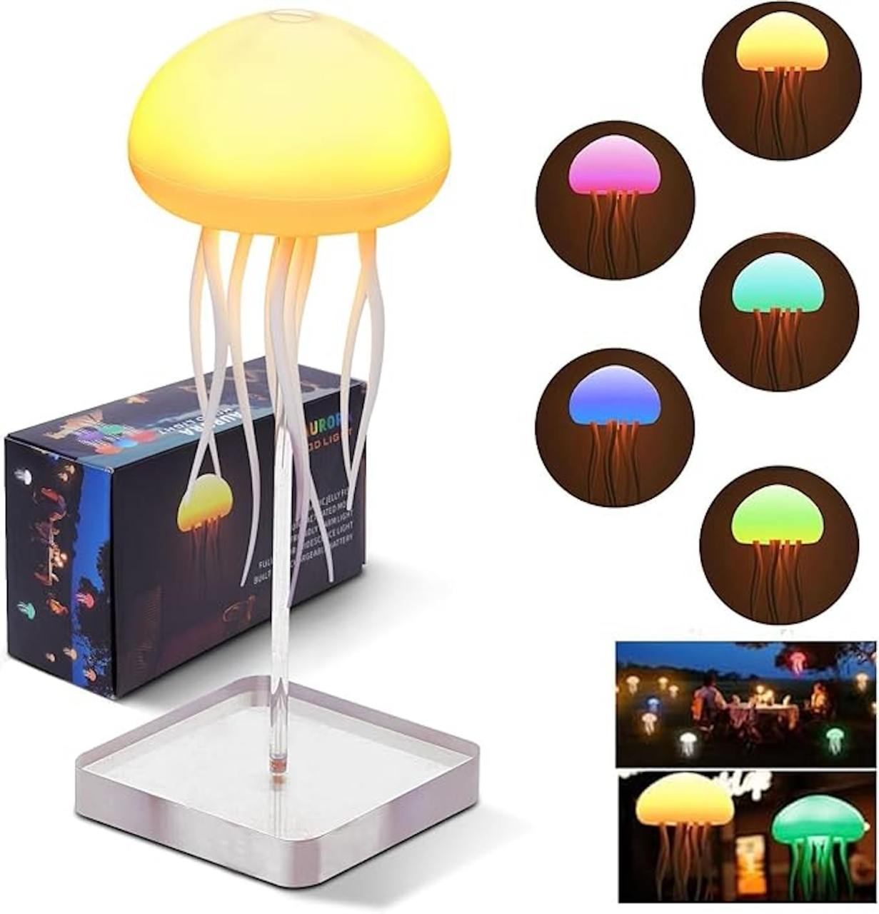 Jellyfish Lamp | Jellyfish Lamp with Dancing Legs | RGB Gradient Jellyfish Bedside Lamp